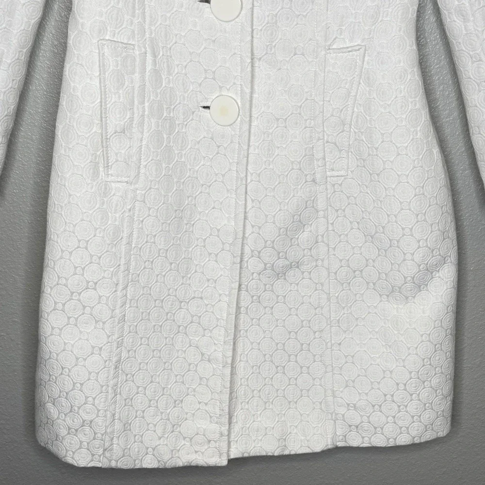 White Women's Button-Front Wool-Blend Coat - Picture 3 of 9